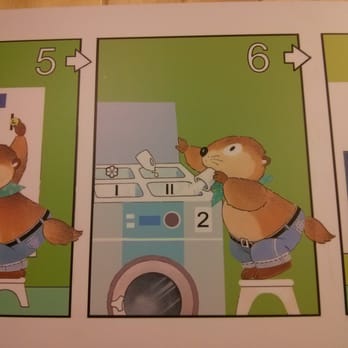 Laverie du lyret - Picture instructions for how to use the washer and dryers, and how to buy soap. Perfect! And cute. - Laundry Services Near Me - Chamonix Mont Blanc, 74