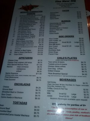 Menu photo 1 Headquarters Cafe Maricopa, AZ