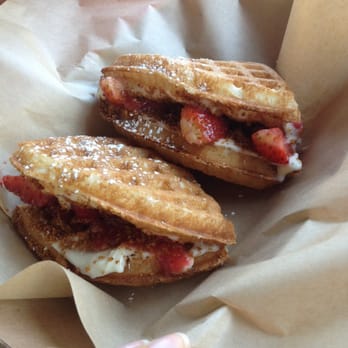 Bruxie - Strawberry cheesecake waffle sandwich. Complete with absolute wizard-like, majestic amazing-ness. - Sandwiches Near Me - Orange, California