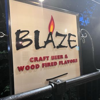 Blaze Brewing - Sign over the inlet bridge on the outdoor patio - American Near Me - Blue Hill, Maine
