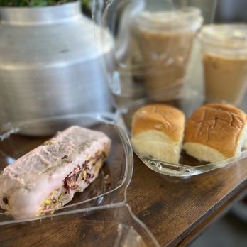 Chaiwale & Co. - Pistachio loaf cake was dry not worth it. The buns with butter were delicious. - Cafes Near Me - Orange, California