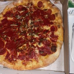 Pepperoni Pizza with sweet peppers and mushroom