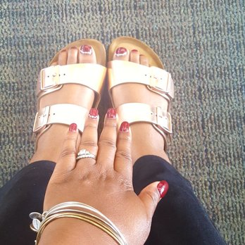 Allure Nail Spa - Pomegranate pedicure with hot wax & SNS manicure by Traci! - Nail Salons Near Me - Gaithersburg, Maryland