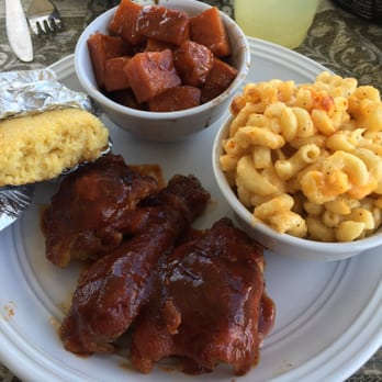 Amazing Taste - BBQ chicken, mac n cheese, candied yams, cornbread. All for $10! - Soul Food Near Me - North Plainfield, New Jersey