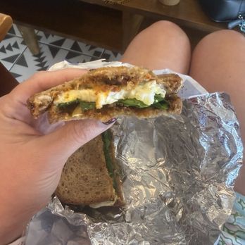 Parlor Doughnuts - Spinach Pesto on gluten free bread - Donuts Near Me - Orlando, Florida