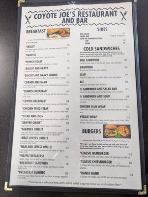 Menu photo 1 Coyote Joes Willamina, OR Menu photo 1 Coyote Joes Willamina, OR