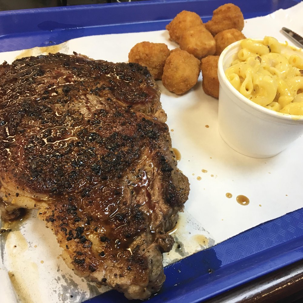 CC's Smokehouse - Ribeye, Mac & Cheese and corn tater tots. Amazing! - Smokehouse Near Me - Nacogdoches, Texas CC's Smokehouse - Ribeye, Mac & Cheese and corn tater tots. Amazing! - Smokehouse Near Me - Nacogdoches, Texas