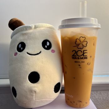 2CE Tea & More - Thai tea with crystal boba (drank sum b4 taking a pics) - Caterers Near Me 2CE Tea & More - Thai tea with crystal boba (drank sum b4 taking a pics) - Caterers Near Me