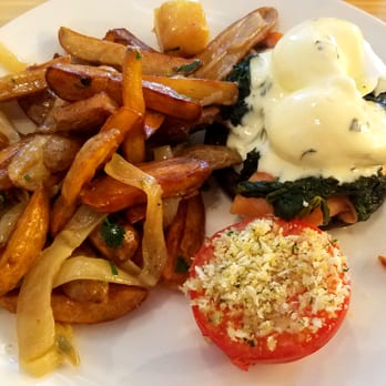 Early Bird - Frank Floyd Benedict with potatoes. - New American Near Me - Fullerton, California