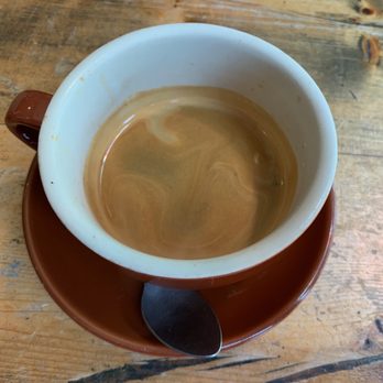 The Green Line Cafe - (double) espresso "for here" -- I liked the table! - Coffee & Tea Near Me - Philadelphia, Pennsylvania