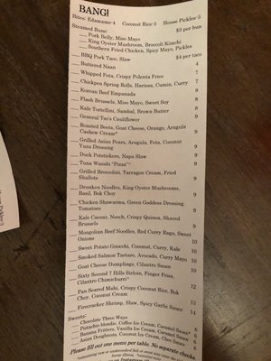 Menu photo 8 Bang! Charlottesville, VA