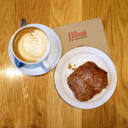 Medium (12 oz) latte and chocolate croissant. Medium (12 oz) latte and chocolate croissant.