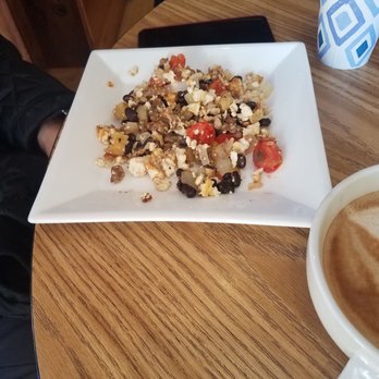 South Whidbey Commons - Tomato and black bean tofu scramble with vegan sausage - Coffee & Tea Near Me - Langley, Washington South Whidbey Commons - Tomato and black bean tofu scramble with vegan sausage - Coffee & Tea Near Me - Langley, Washington