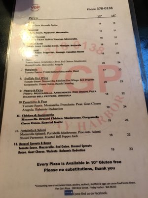 Menu photo 2 Van Go's Pizza Friday Harbor, WA