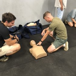 ROSC CPR - Students checking for a pulse on our manikins.