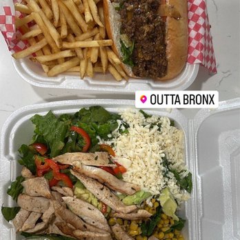 OUTTA BRONX - Chop cheese sandwich & cilantro lime salad with chicken - Sandwiches Near Me - Peoria, Arizona