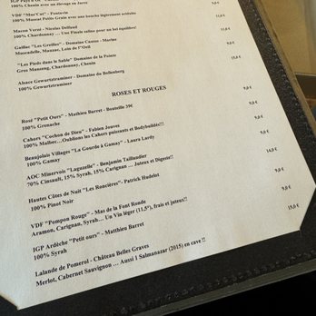 Arnaud Nicolas - Wine menu - French Near Me - Paris, 75