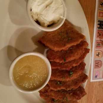 Laschet's Inn - Potato pancakes with sour cream and Apple sauce - German Near Me - Chicago, Illinois