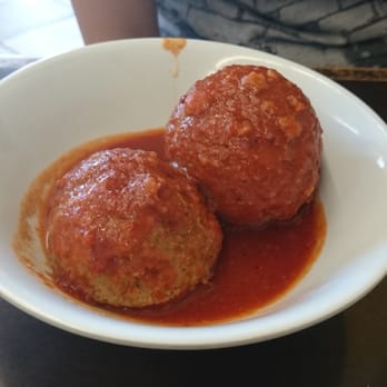 Calabria Bakery - Meatball and Arancini in the same bowl. Hard to tell which is which. - Bakeries Near Me - Markham, Ontario
