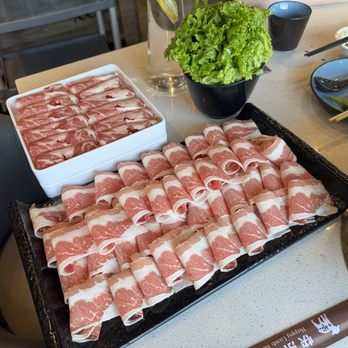 Happy Lamb Hot Pot - Lamb slices, lettuce, and beef slices~ - Hot Pot Near Me - Richmond, British Columbia