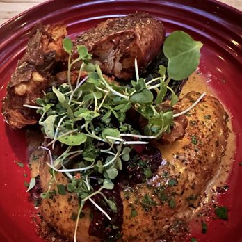 Cocorico - Chicken with Marionberry and smashed potatoes - Cocktail Bars Near Me - Ashland, Oregon Cocorico - Chicken with Marionberry and smashed potatoes - Cocktail Bars Near Me - Ashland, Oregon