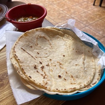 Taqueria El Puerto Mazatlan - a tortilla and a bowl of salsa - Mexican Near Me - Mathis, Texas