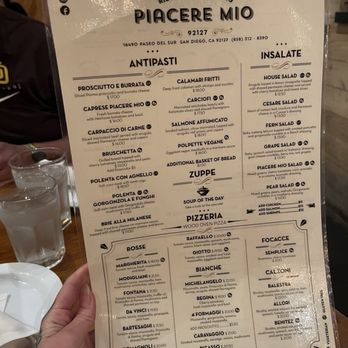 Piacere Mio Del Sur - Menu - Pizza Near Me - San Diego, California Piacere Mio Del Sur - Menu - Pizza Near Me - San Diego, California