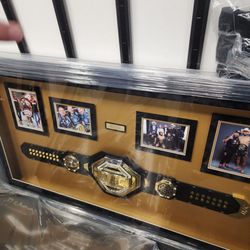 Art & Company - An actual UFC Championship belt in a beautiful frame and the free art that the owner gave to our nieces.
