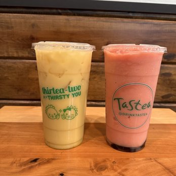 Tastea - Mango milk tea and amazing strawburst w/ black jelly - Bubble Tea Near Me - Buena Park, California Tastea - Mango milk tea and amazing strawburst w/ black jelly - Bubble Tea Near Me - Buena Park, California