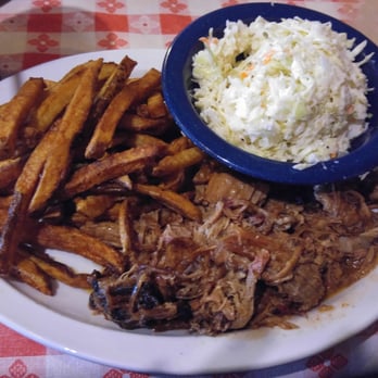 Fat Bob's Smokehouse - Pulled pork dinner with cole slaw and fries. It was amazing! - Barbeque Near Me - Buffalo, New York