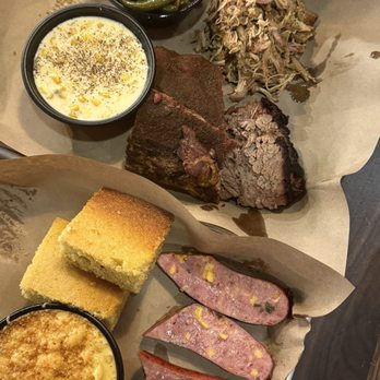 Mission BBQ - Meat Sampler and sausages - Barbeque Near Me - Oklahoma City, Oklahoma
