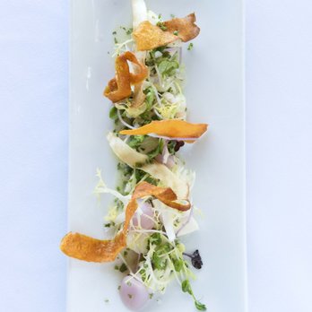 Bella - Halibut Ceviche - Root vegetable chips, pickled shallots, curly endive - American Near Me - Langford, British Columbia