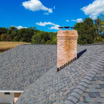 Valley Peak Roofing - New architectural shingles with chimney flashing detail, Lehigh Valley - Roofing Near Me - Bethlehem, Pennsylvania Valley Peak Roofing - New architectural shingles with chimney flashing detail, Lehigh Valley - Roofing Near Me - Bethlehem, Pennsylvania
