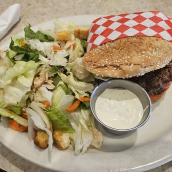 Cobian's Restaurants - Burger with Side Salad - Mexican Near Me - Cypress, California
