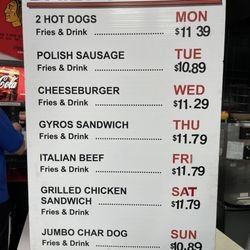 Dear Franks of Niles - Daily Special board.