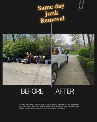 Junk Removal Services same day Westfield Indiana - This Garage was filled and it was time for some spring cleaning. so the home owner asked us to come haul away all the junk. We arrived 30 minutes after the initial phone call and we're loaded up and headed out in under 1 hour. Fast, Efficient, reasonably priced. give us a Call/Text 317-572-8677