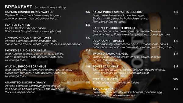 Menu photo 8 Fonté Café - Seattle Seattle, WA