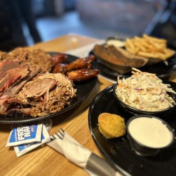 Nickel's Pit BBQ - a plate of pulled pork, fries, coleslaw, coleslaw, and - Barbeque Near Me - Watkins Glen, New York Nickel's Pit BBQ - a plate of pulled pork, fries, coleslaw, coleslaw, and - Barbeque Near Me - Watkins Glen, New York