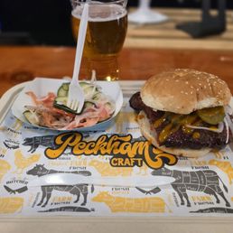 Peckhams McRibb version. MCDONALD's murderer sandwich. Also a Vanilla Guerilla blonde ale. Peckhams McRibb version. MCDONALD's murderer sandwich. Also a Vanilla Guerilla blonde ale.