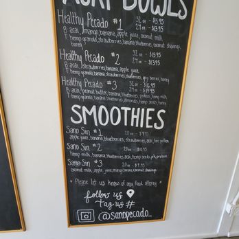 Sano Pecado - Menu 2022 - Juice Bars & Smoothies Near Me - Solvang, California