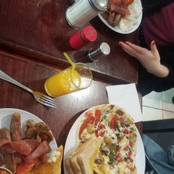 Meds Cafe - Two meds all carte and a Spanish omelette.