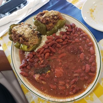 Two Sisters 'N Da East - Stuffed peppers, red beans and rice - Soul Food Near Me - New Orleans, Louisiana Two Sisters 'N Da East - Stuffed peppers, red beans and rice - Soul Food Near Me - New Orleans, Louisiana