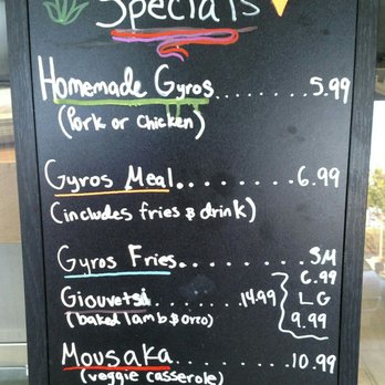Gyrogrill - Menu of specials - Greek Near Me - San Diego, California