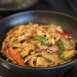 Chasu Kitchen - Flat Noodle in Black Bean Sauce with Chicken $13.95