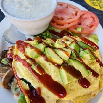 Metro Diner - Grits and veggie omelet with shrimp! - Diners Near Me - Pooler, Georgia