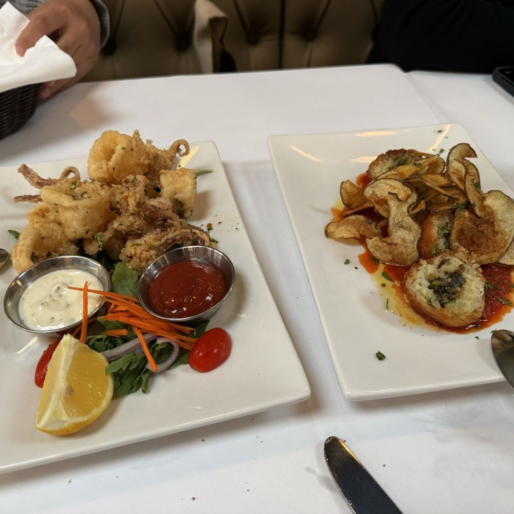 Bistro Arancini - Calamari (left) and Arancini (right) - Italian Near Me - Burlingame, California