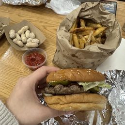 Cajun Fries, Little Hamburger, Peanuts Cajun Fries, Little Hamburger, Peanuts