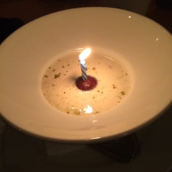 Noon Mirch - Birthday treat from the restaurant! Gulab Jamun in Basundi with a candle on top! :) - Indian Near Me - Webster, Texas Noon Mirch - Birthday treat from the restaurant! Gulab Jamun in Basundi with a candle on top! :) - Indian Near Me - Webster, Texas
