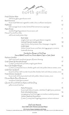 Menu photo 1 North Grille Jackson, WY