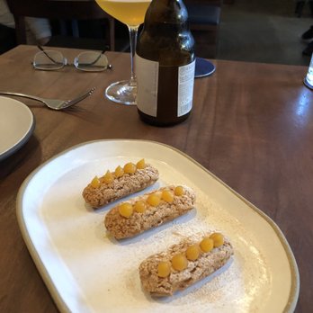 Senia - Chicken Liver Eclairs with Apricot dots and candied dust. Melt in your mouth delicous! - Cocktail Bars Near Me - Honolulu, Hawaii Senia - Chicken Liver Eclairs with Apricot dots and candied dust. Melt in your mouth delicous! - Cocktail Bars Near Me - Honolulu, Hawaii